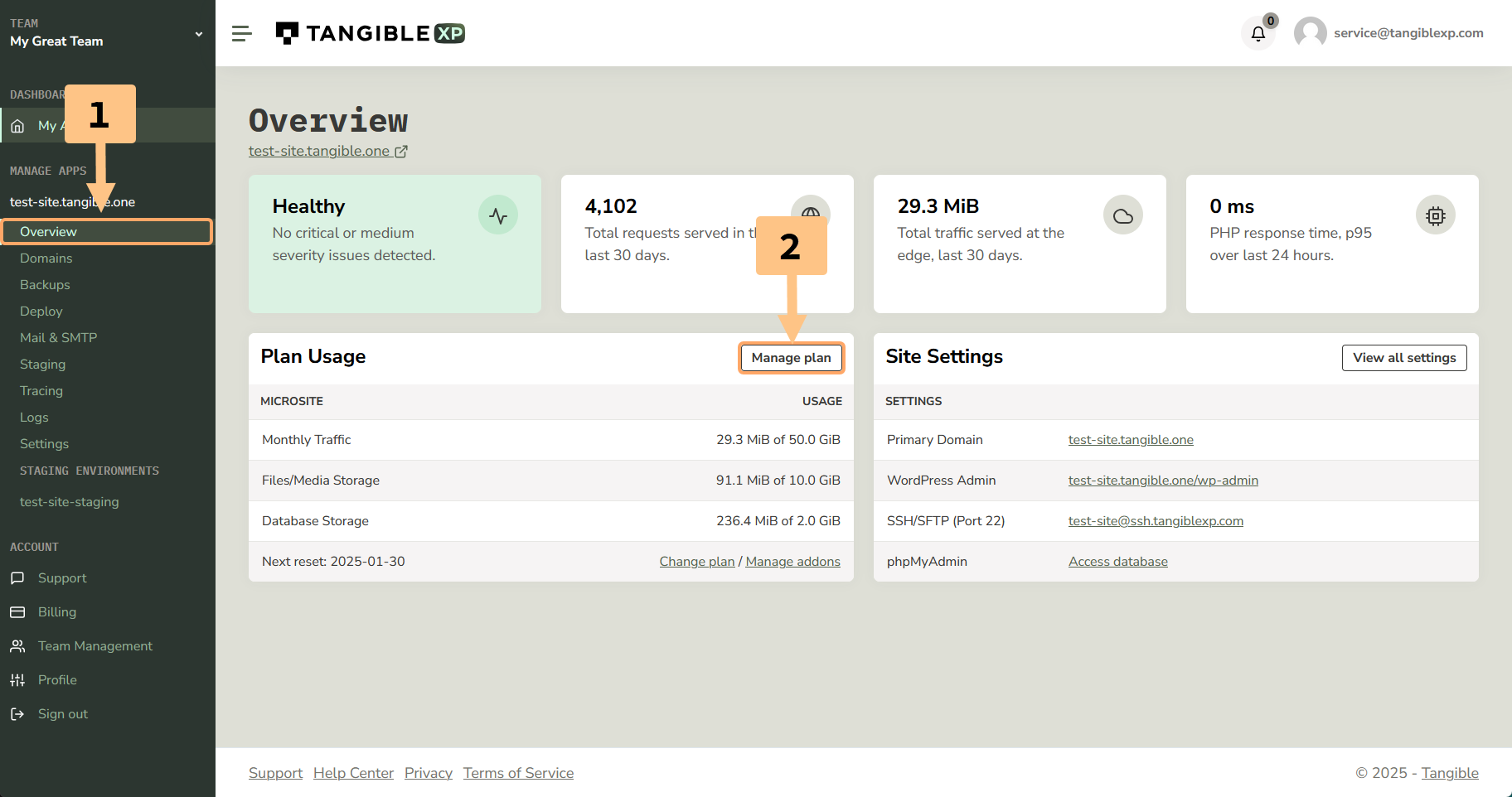 Highlighted links to application&#39;s billing form