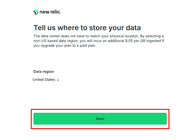 New Relic Data Region